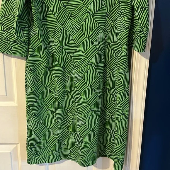 Women’s Katherine Green & Blue Way V Neck Nylon & Spandex Sheath Dress Size L - Picture 8 of 9